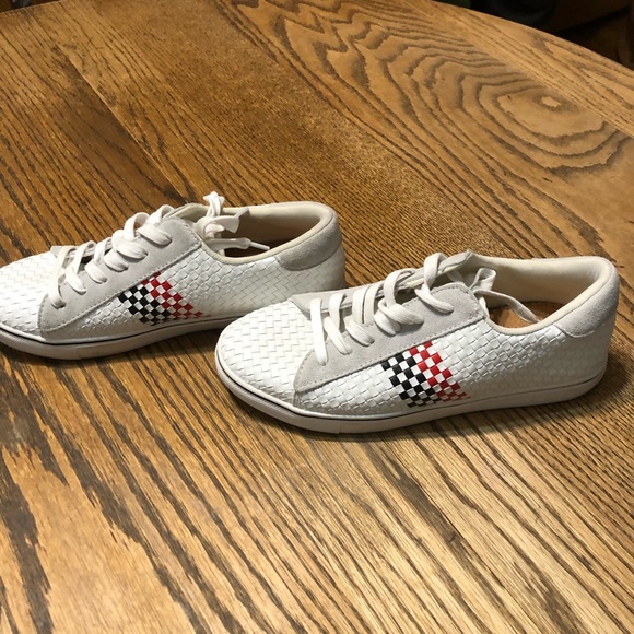 Bernie Mev White and Red Checkered Shoes - Picture 6 of 7